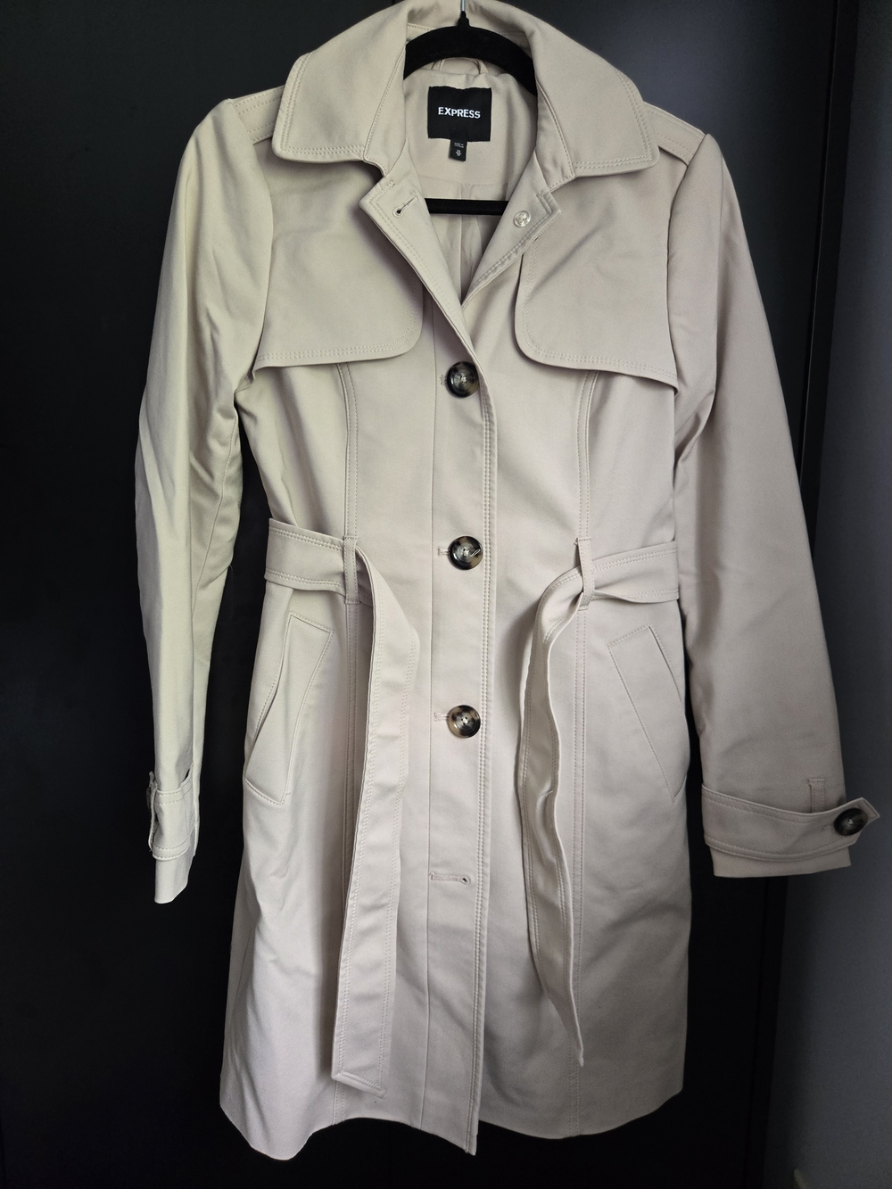 Express Women's Cream Trench Coat Xs